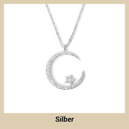 🌙✨ Funkelnde Mond & Stern Halskette – Zarte Kette, Strahlender Anhänger & Romantisches Symbol 💫