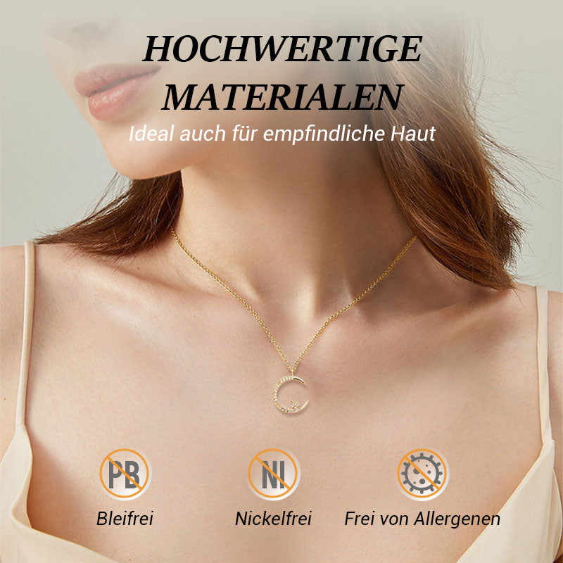 🌙✨ Funkelnde Mond & Stern Halskette – Zarte Kette, Strahlender Anhänger & Romantisches Symbol 💫