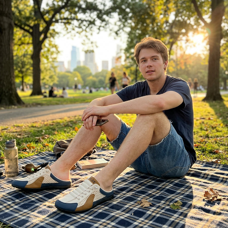 🔥 Frühlingsangebot 50 % Rabatt! 👟Atmungsaktive Mesh-Hausschuhe für Herren