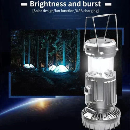 📢📢【Zeitlich begrenztes Angebot – 50 % Rabatt!! 】⏰ Tragbare LED-Camping-Laterne mit Ventilator