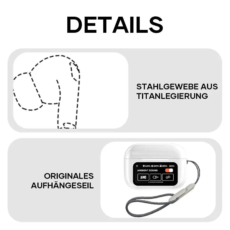 Bluetooth-Ohrhörer mit Geräuschunterdrückung 【Multifunktions-Farbdisplay】