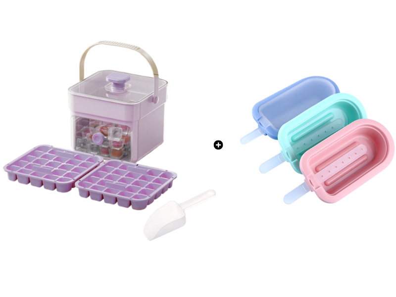 🧊 Eiswürfelform mit Aufbewahrungsbehälter & Ein-Knopf-Bedienung – müheloses Entnehmen, perfekt für Zuhause, Partys & Balkon