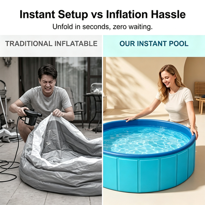 🏊 Großer, zusammenklappbarer Planschpool für den Garten – für die ganze Familie und Ihre pelzigen Freunde! Endlich Abkühlung für Groß, Klein und Vierbeiner – einfach aufstellen, befüllen, losplanschen! 💦🐶