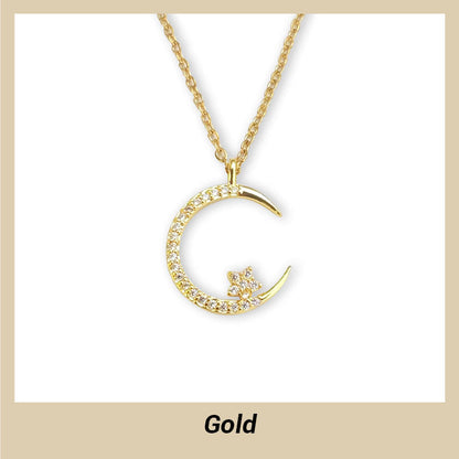 🌙✨ Funkelnde Mond & Stern Halskette – Zarte Kette, Strahlender Anhänger & Romantisches Symbol 💫