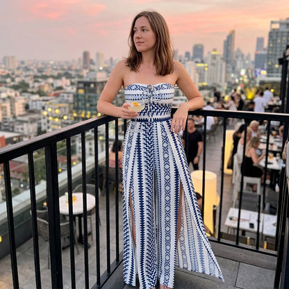 Damen Jumpsuit Schulterfrei Floral im Boho-Stil – Eleganter Sommer-Overall mit Bardot-Ausschnitt – 50% Rabatt