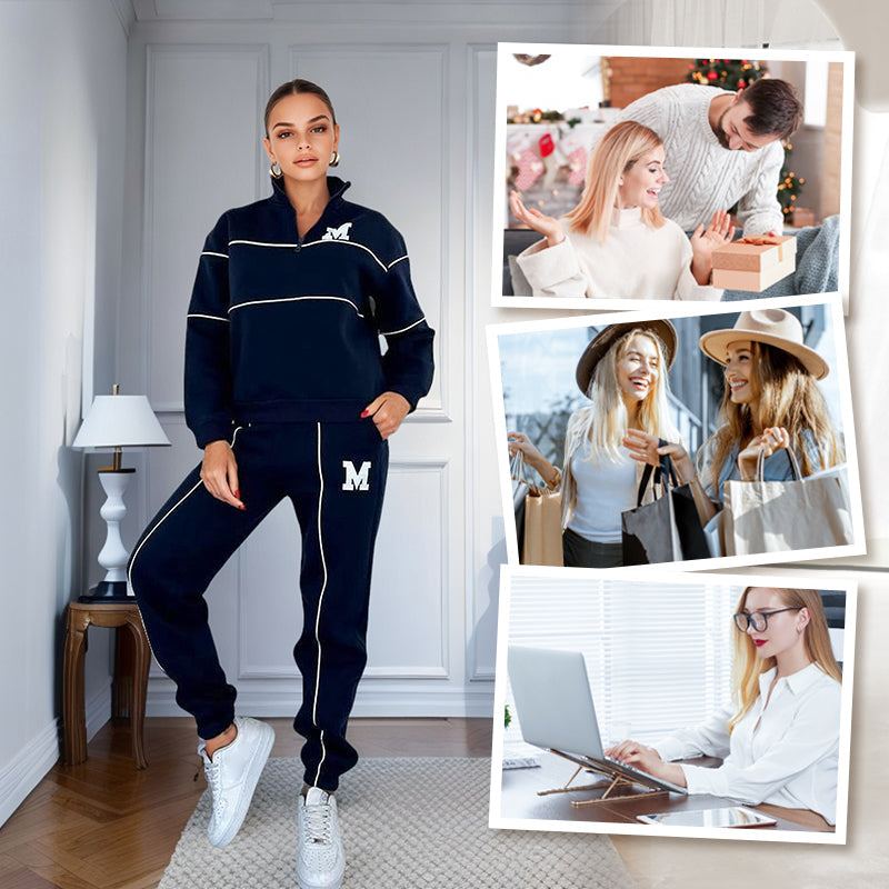 📢📢50% Rabatt!!! 🎉✨ Lässiges Sweatshirt 2-teiliges Set mit Linienmuster – Modernes Linien-Design, bequemer Schnitt und perfekt aufeinander abgestimmt – perfekt für einen lässigen Look im Alltag & in der Freizeit