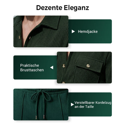 💎 -50% AUF HERREN-SET AUS WAFFEL-BUTTON-DOWN-JACKE UND HOSE! 💎 Waffelmuster, Kordelzug & Bequemer Freizeit-Stil ✨