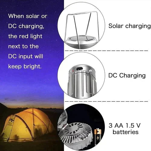 📢📢【Zeitlich begrenztes Angebot – 50 % Rabatt!! 】⏰ Tragbare LED-Camping-Laterne mit Ventilator
