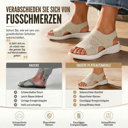 👟 Atmungsaktive Plateausandalen aus Strickstoff für Damen – bequem & modisch