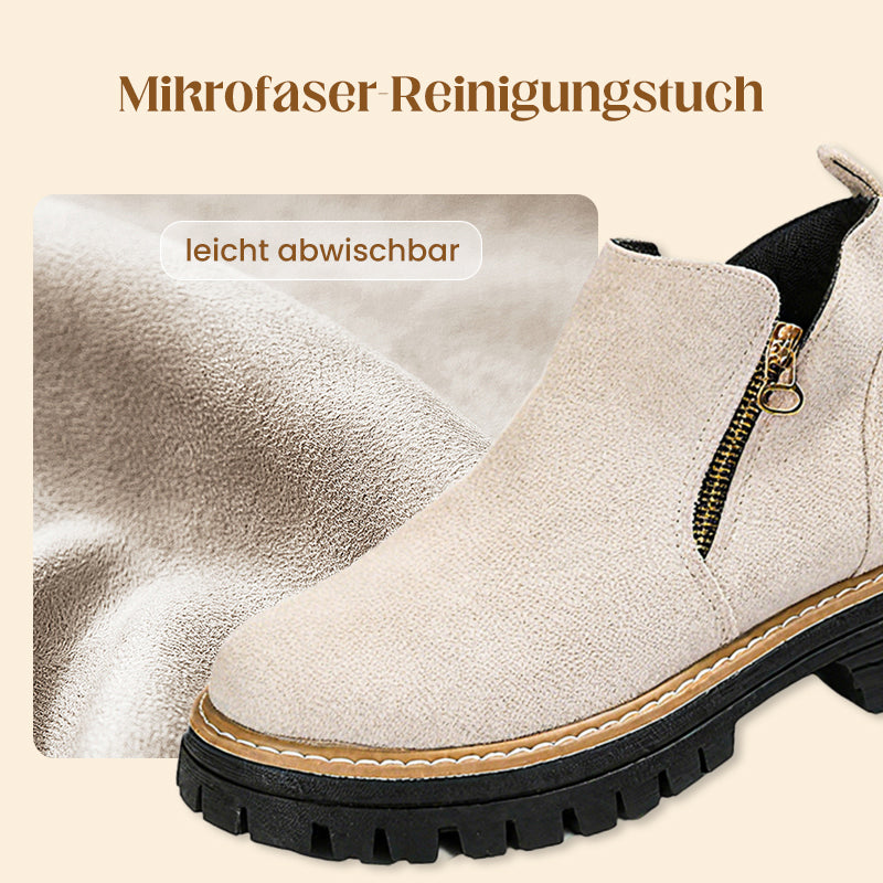 🥾 Damenschuhe trendig und komfortabel, runde Spitze mit Zip 🌟👢
