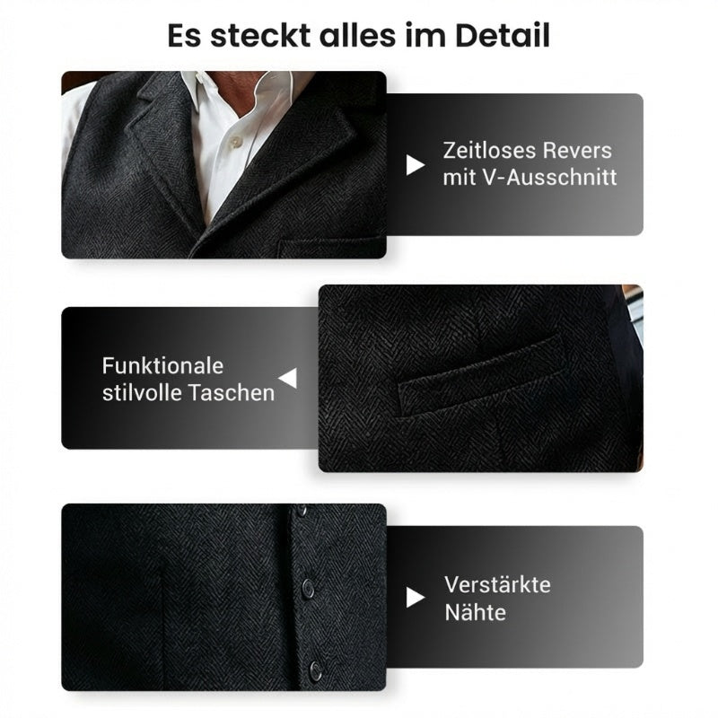 Lässige Herrenweste, schmale Passform und super dehnbar