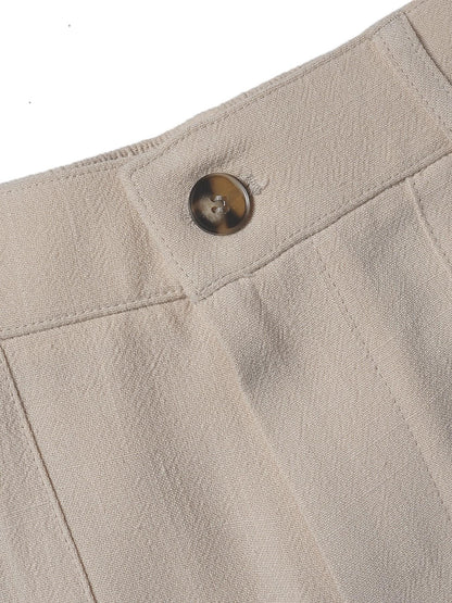 🔥Damen Palazzo-Hose aus Baumwoll-Leinen-Mischgewebe, sommerlich fließend, weit geschnitten, gerades Bein, mit Tasche, lässige, einfarbige Loungehose mit weichem, elastischem Bund und hohem Bund.