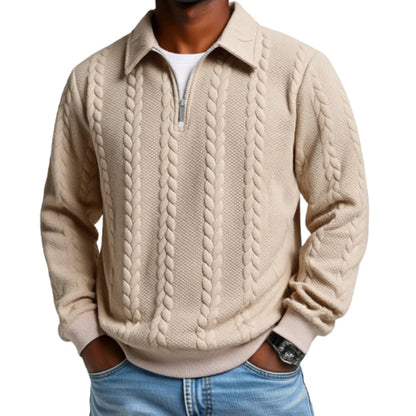 👕 50% RABATT! 🧶 Herren Pullover mit Halb-Reißverschluss – Zopfmuster, Weiche Baumwolle & Perfekt Für Einen Stilvollen Auftritt 👔
