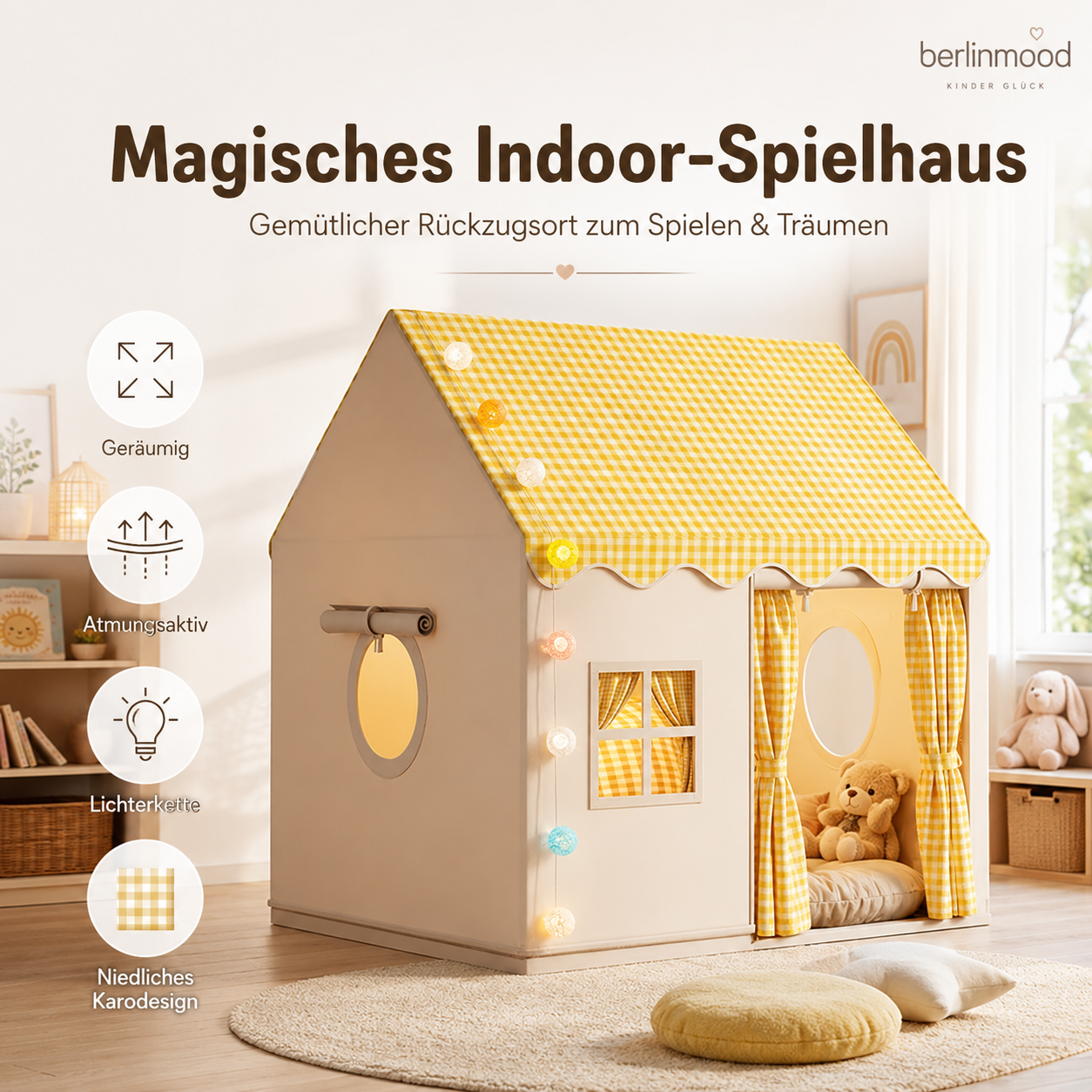 🏰 JETZT 50 % RABATT! ⏰ Kinderspielzelt „Schloss“ – Geräumig und einfach aufzubauen – Atmungsaktiver Stoff, ideal für Spaß drinnen und draußen – regt zum fantasievollen Spielen an ✨🧸