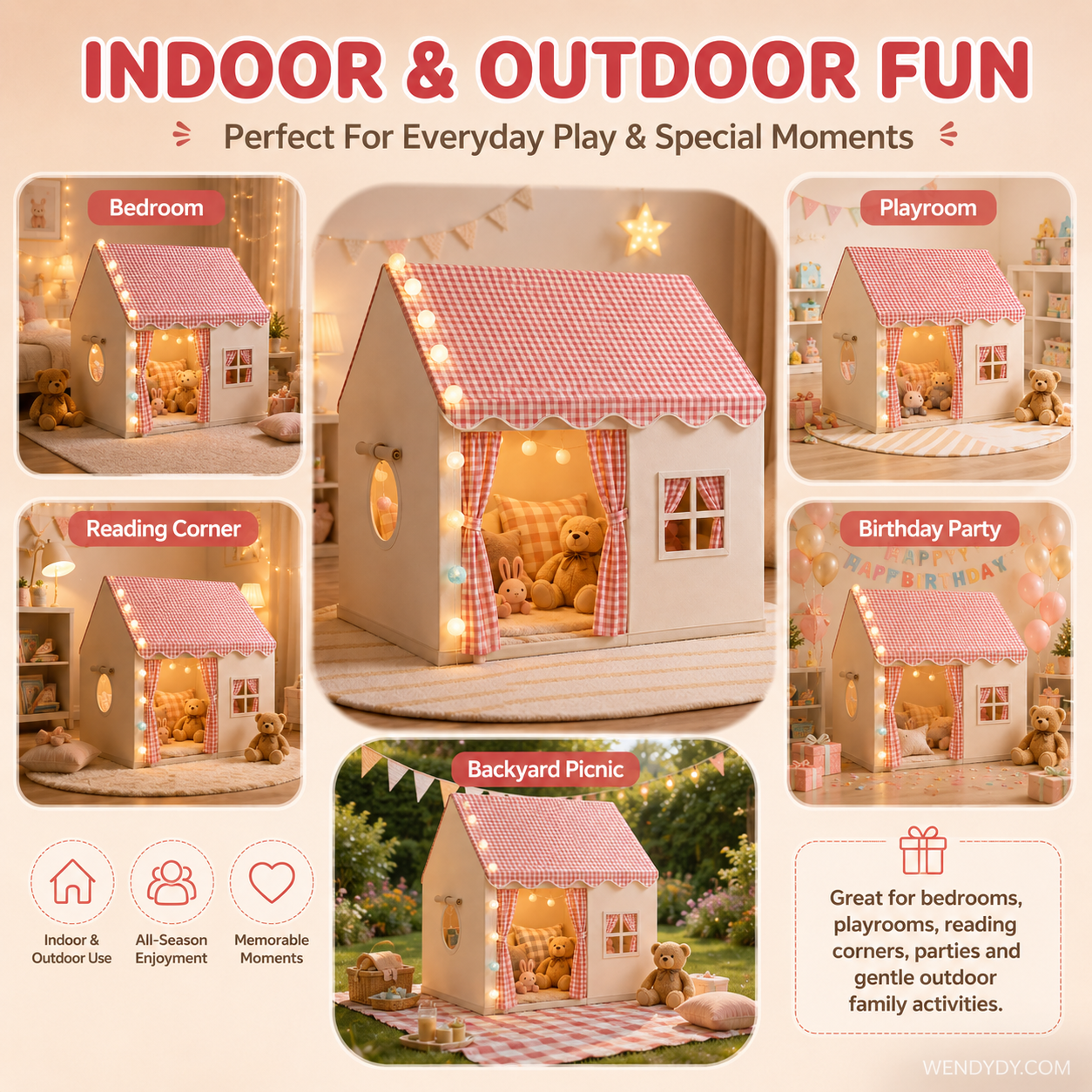 🏰 JETZT 50% RABATT! Kinderspielzelt Burg – geräumig & schnell aufgebaut, atmungsaktiver Stoff für drinnen und draußen, fördert fantasievolles Spielen | Versandfrei ✨🧸