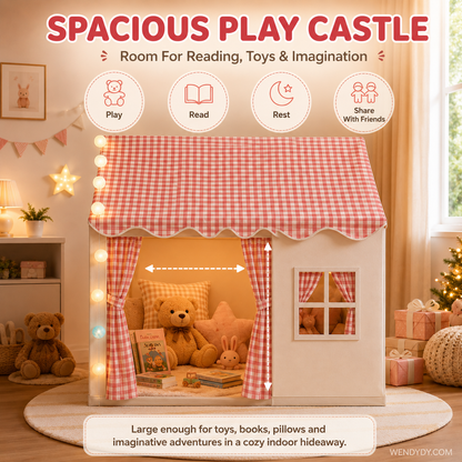 🏰 JETZT 50% RABATT! Kinderspielzelt Burg – geräumig & schnell aufgebaut, atmungsaktiver Stoff für drinnen und draußen, fördert fantasievolles Spielen | Versandfrei ✨🧸