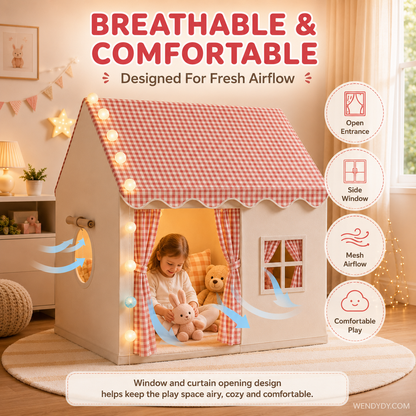 🏰 JETZT 50% RABATT! Kinderspielzelt Burg – geräumig & schnell aufgebaut, atmungsaktiver Stoff für drinnen und draußen, fördert fantasievolles Spielen | Versandfrei ✨🧸