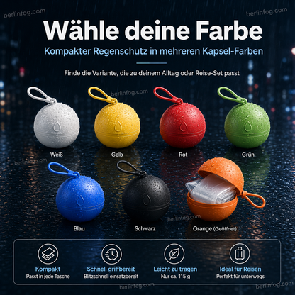 🥳HEISSER SALE 2026🥳💞50.000+ VERKAUFT!👵❤️  Einweg-Regenjacke in Mini-Kugelform (1 kaufen, 2 gratis)