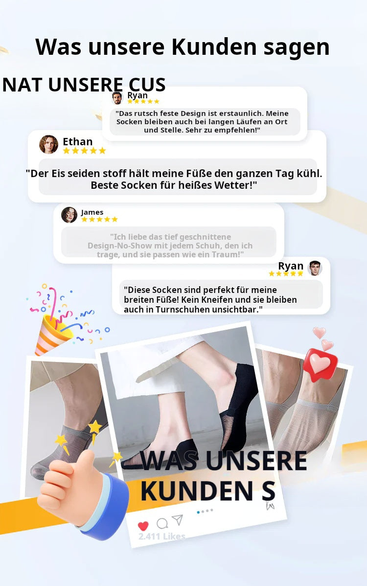 🧦5 Paar Ice Silk No-Show Socken Set