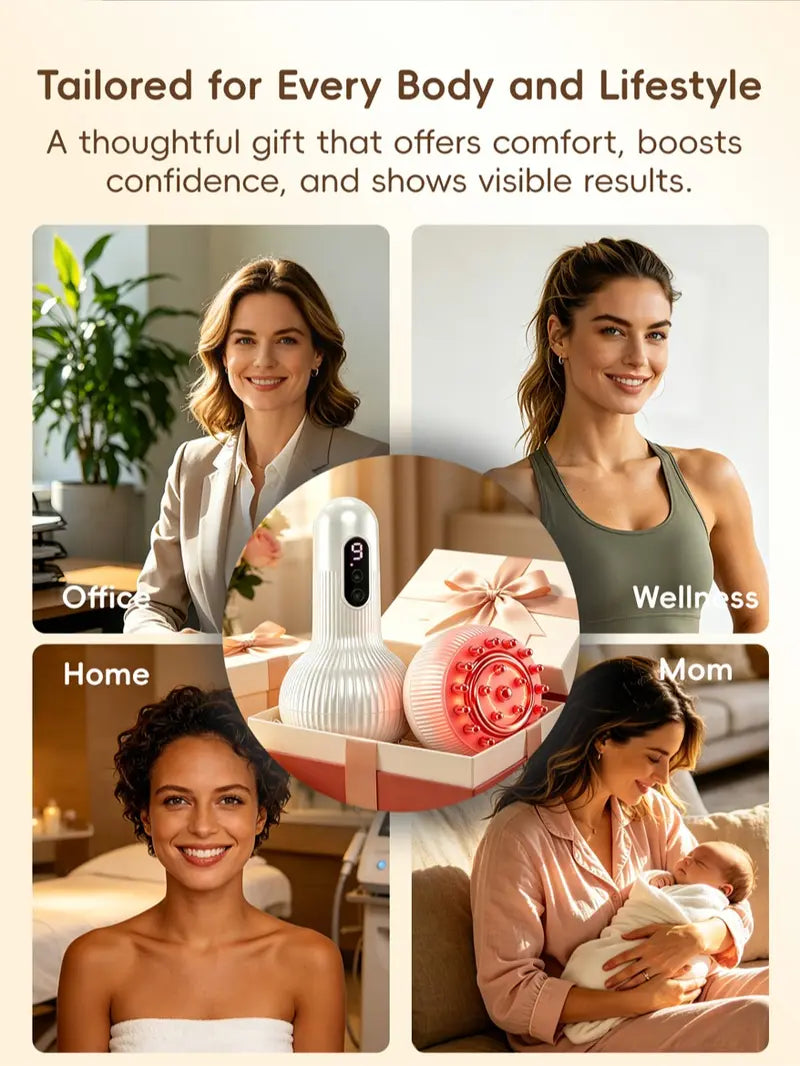 💆‍♀️ Relax Tired Muscles At Home – Electric Meridian Massage Brush and Smart Cupping Device with Heat✨