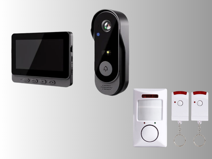Drahtlose Türklingel-Kamera: 1080P, 170°-Winkel, 4,3-Zoll-Bildschirm, IPX65-Outdoor-Wasserdichtigkeit, Nachtsicht