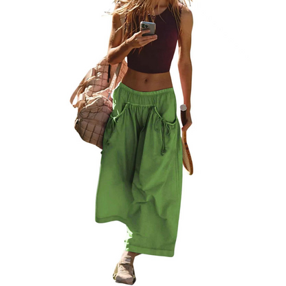 ✨ Trendige Cropped Strandhosen mit weitem Bein, pflegeleicht & vielseitig kombinierbar