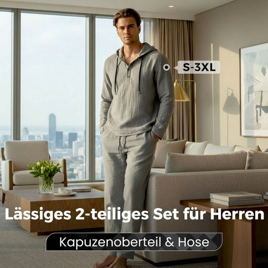 📢📢55% RABATT!!! Herren-Freizeitanzug mit Kapuzenoberteil und Hose (2-teiliges Set)