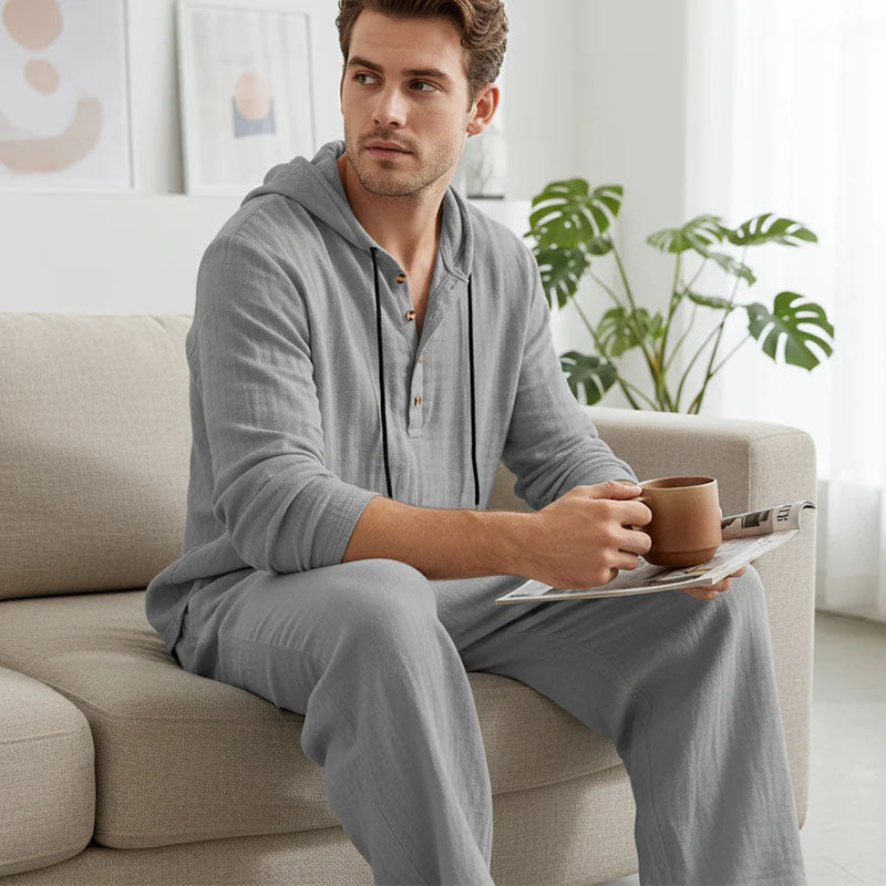📢📢55% RABATT!!! Herren-Freizeitanzug mit Kapuzenoberteil und Hose (2-teiliges Set)