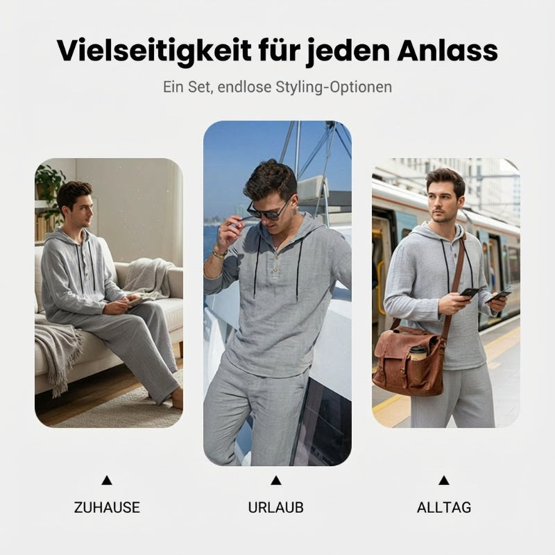 📢📢55% RABATT!!! Herren-Freizeitanzug mit Kapuzenoberteil und Hose (2-teiliges Set)