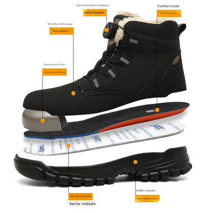 🔥Versandkostenfrei - Rutschfeste, leichte Sicherheitsstiefel der Klasse S3 für Unisex, ✅👍 mit stoßfesten Spikes, Anti-Smash- und Anti-Kompressions-Funktion