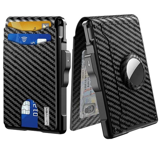 💼🔒 Men's Slim RFID Blocking Aluminum Wallet – Pop-Up Card Holder mit Money Clip & Dual ID Windows – kompakt, sicher & stilvoll – perfekt für Alltag, Reisen & Beruf