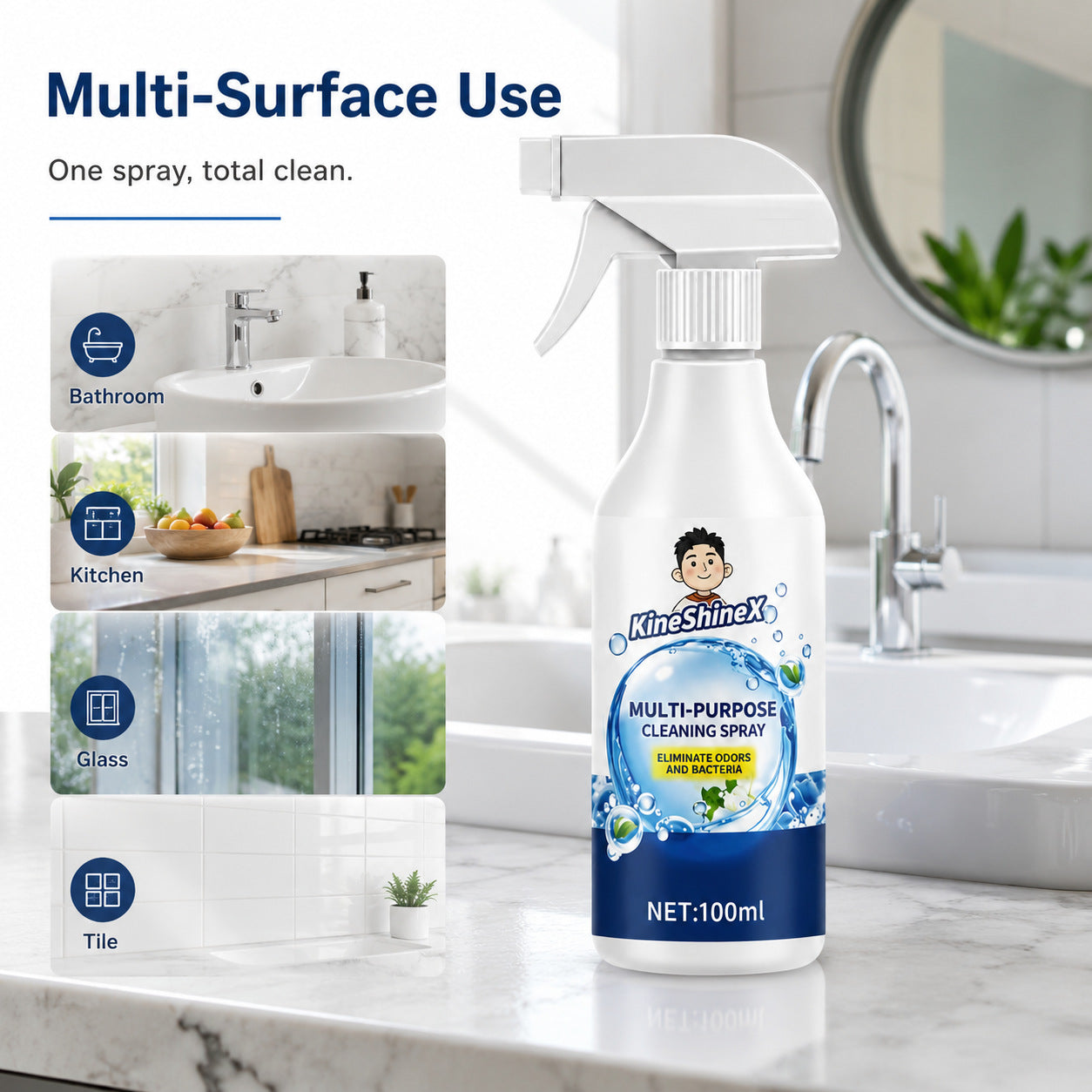 🧴 Fast Clean Multi Surface Spray – kraftvolle Reinigung für alle Oberflächen – entfernt Schmutz, Fett & Bakterien – rückstandsfrei & schnell trocknend – Buy 2 Get 1 Free!