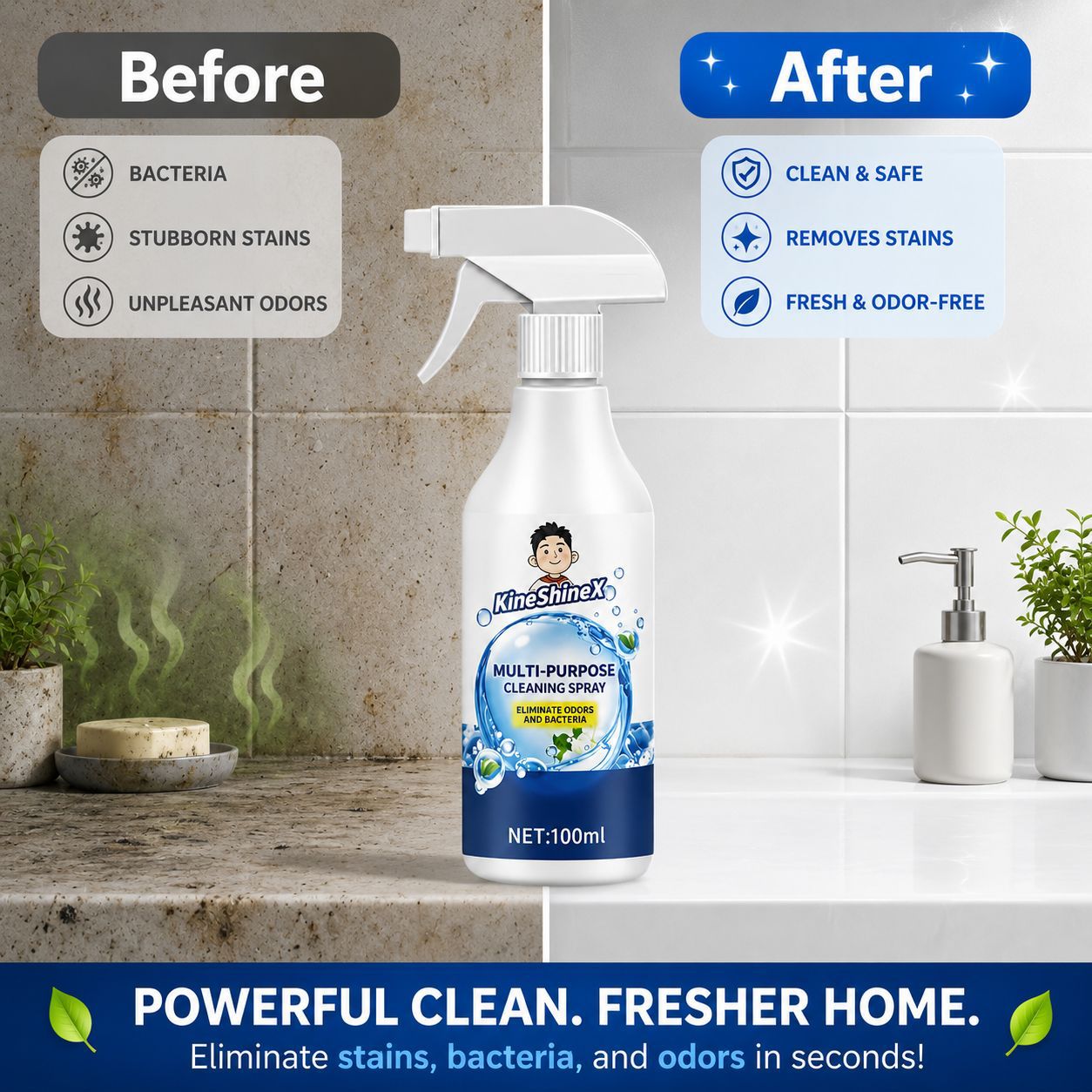 🧴 Fast Clean Multi Surface Spray – kraftvolle Reinigung für alle Oberflächen – entfernt Schmutz, Fett & Bakterien – rückstandsfrei & schnell trocknend – Buy 2 Get 1 Free!