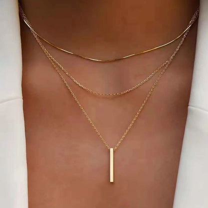 Elegante, mehrreihige Halskette mit einem zarten Anhänger🎁