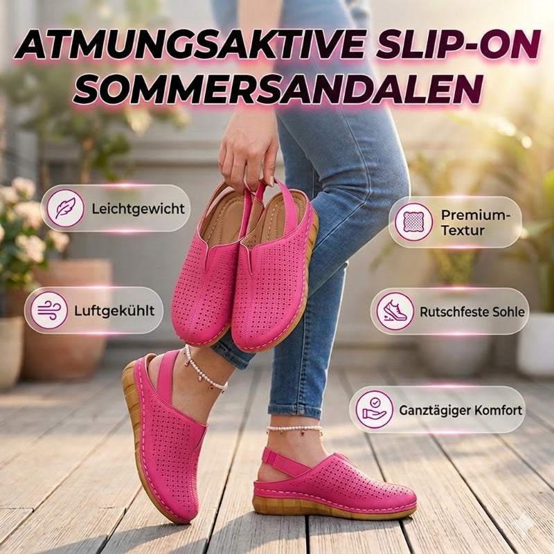 👡 Lässige Keilabsatz-Slingback-Sandalen mit perforiertem Design – atmungsaktiv & stylisch✨