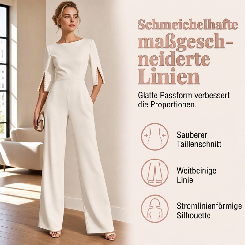 🔔 Letzte 100 Stück – solange der Vorrat reicht! ✨Eleganter, schmal geschnittener Jumpsuit mit Perlenverzierung