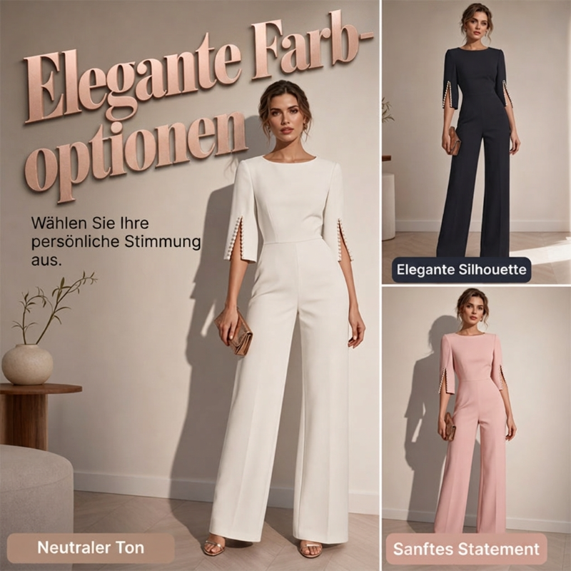 🔔 Letzte 100 Stück – solange der Vorrat reicht! ✨Eleganter, schmal geschnittener Jumpsuit mit Perlenverzierung