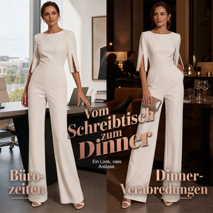 🔔 Letzte 100 Stück – solange der Vorrat reicht! ✨Eleganter, schmal geschnittener Jumpsuit mit Perlenverzierung