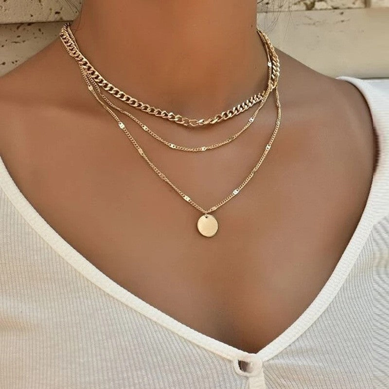 Elegante, mehrreihige Halskette mit einem zarten Anhänger🎁