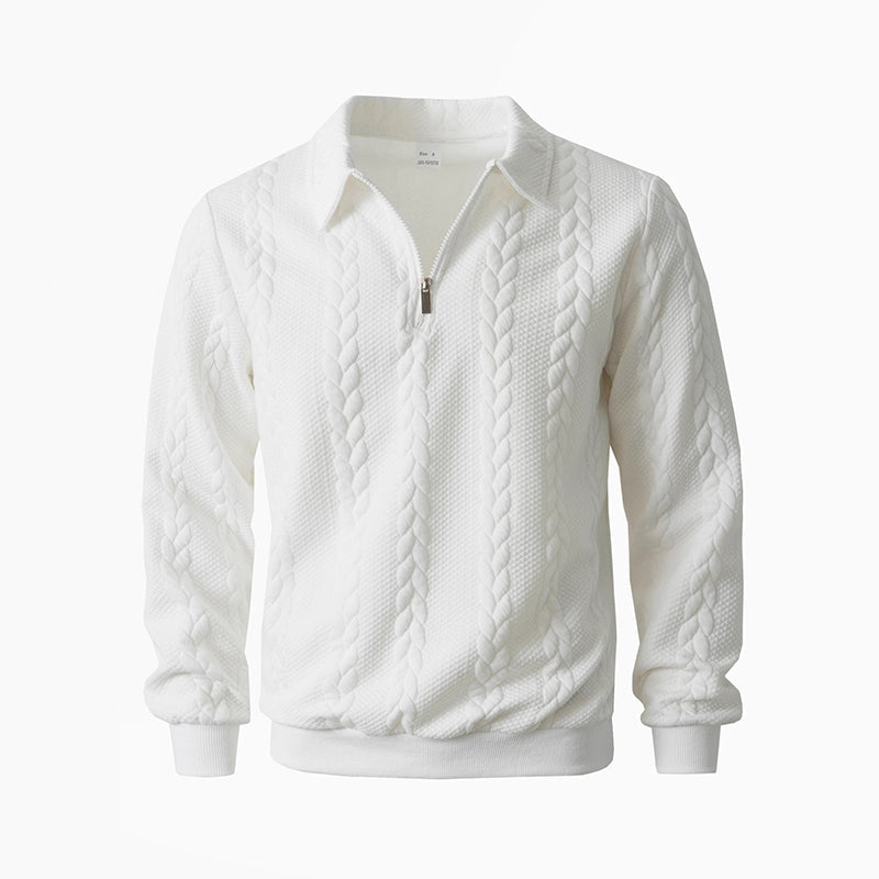 👕 50% RABATT! 🧶 Herren Pullover mit Halb-Reißverschluss – Zopfmuster, Weiche Baumwolle & Perfekt Für Einen Stilvollen Auftritt 👔