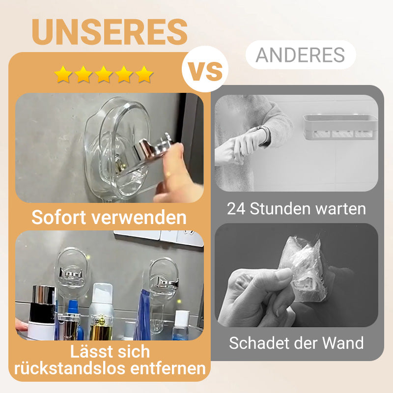 🔥Neues Upgrade 🔥Aufbewahrungsregal mit Saugnapf und Abflussloch