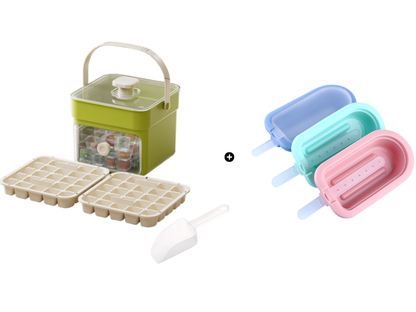 🧊 Eiswürfelform mit Aufbewahrungsbehälter & Ein-Knopf-Bedienung – müheloses Entnehmen, perfekt für Zuhause, Partys & Balkon