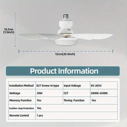 💡 LIMITED-TIME 50% RABATT! ✨ 2-IN-1 Deckenventilator & Licht – Tragbar, Fernbedienung
