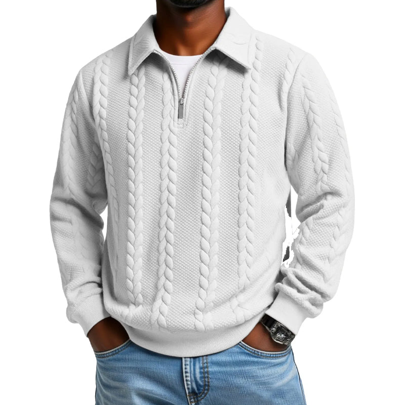 👕 50% RABATT! 🧶 Herren Pullover mit Halb-Reißverschluss – Zopfmuster, Weiche Baumwolle & Perfekt Für Einen Stilvollen Auftritt 👔