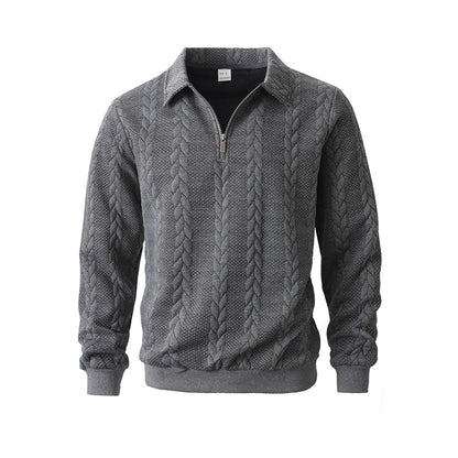 👕 50% RABATT! 🧶 Herren Pullover mit Halb-Reißverschluss – Zopfmuster, Weiche Baumwolle & Perfekt Für Einen Stilvollen Auftritt 👔