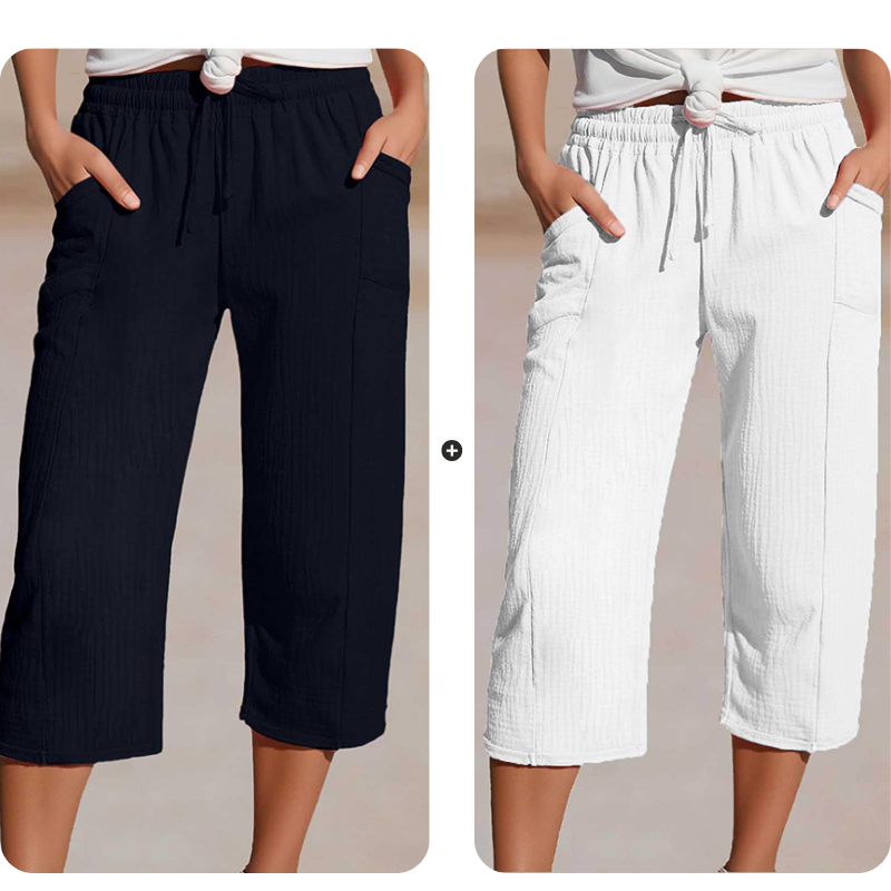 🌿 LIMITIERTES ANGEBOT 50% RABATT! ✨ Damen Hose aus Leinen-Baumwolle – Leicht, Falten, Gummibund 👒