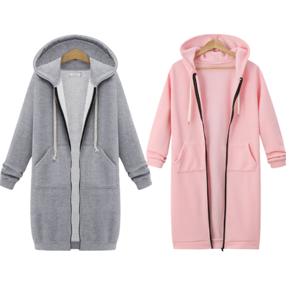 🔥✨Fleece-Kapuzenpullover mit Reißverschluss für Damen