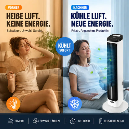 Tragbarer USB-Turmventilator mit 3 Geschwindigkeitsstufen