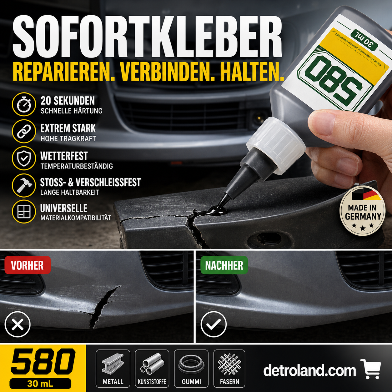 🧴 Mehrzweck-Kleber mit schneller Trocknung – universell einsetzbar, stark haftend & vielseitig – für Papier, Holz, Kunststoff, Glas, Keramik & mehr – ideal für Reparaturen, Basteln & DIY-Projekte – schnell & zuverlässig