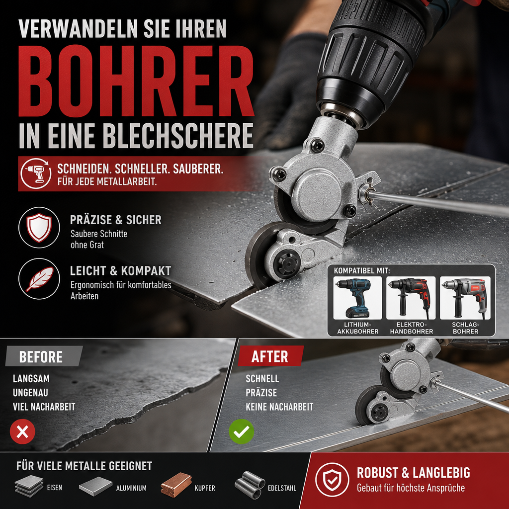 🔥 Heute -50 %! 🔧 3-in-1 Blechschneider für Bohrmaschinen
